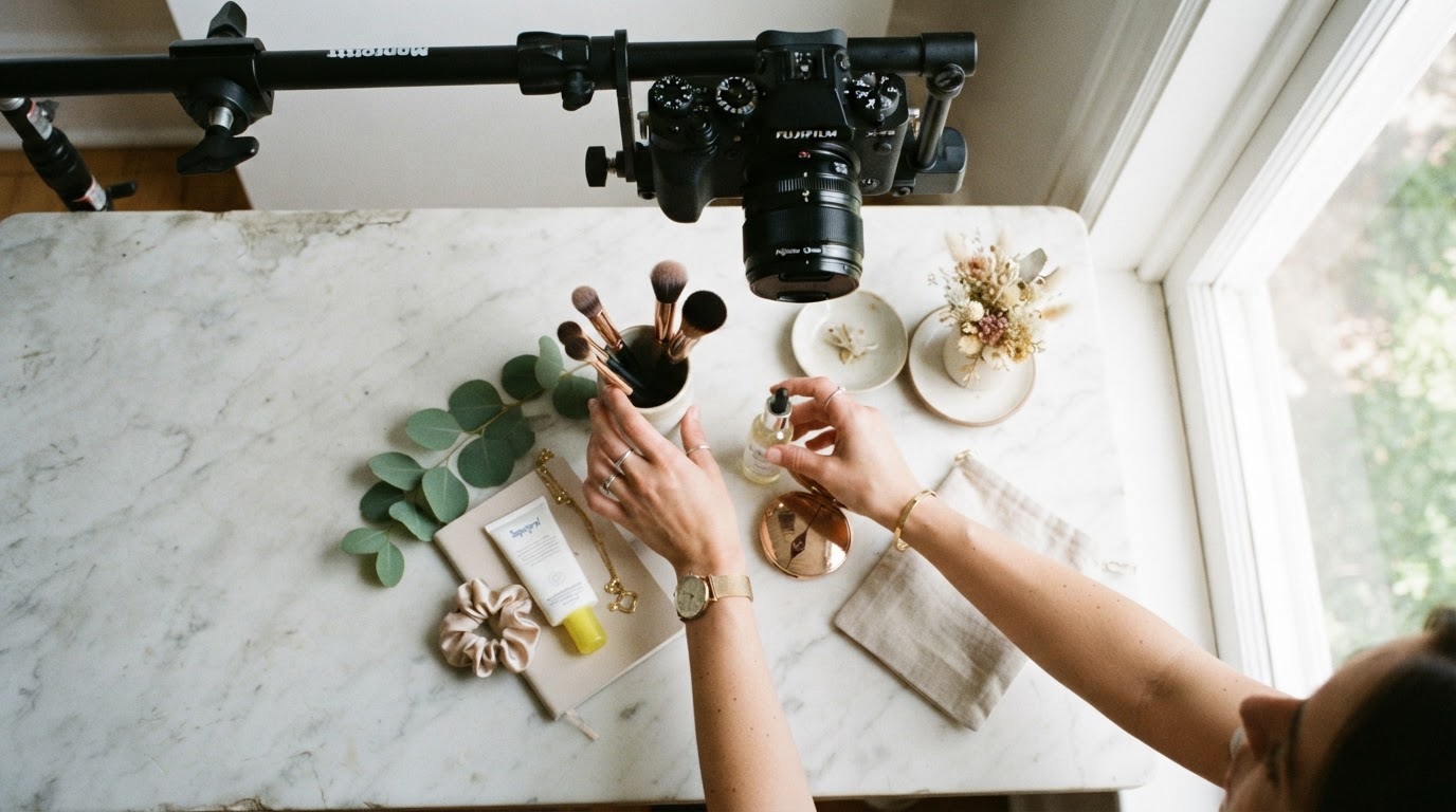 Flat lay fotoğrafçılık